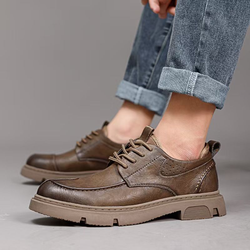 Casual leather shoes, men's workwear sneakers, versatile low-top men's single shoes, men's fashionable leather shoes, business formal leather shoes.