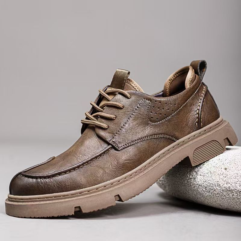 Casual leather shoes, men's workwear sneakers, versatile low-top men's single shoes, men's fashionable leather shoes, business formal leather shoes.