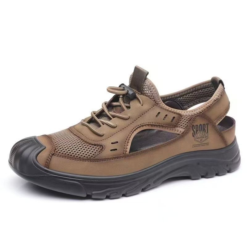 Men's mesh sandals, men's daily sports perforated shoes, versatile breathable hole shoes, open shoes, men's sandals.