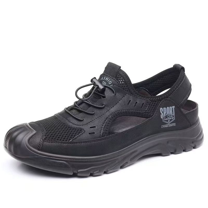 Men's mesh sandals, men's daily sports perforated shoes, versatile breathable hole shoes, open shoes, men's sandals.