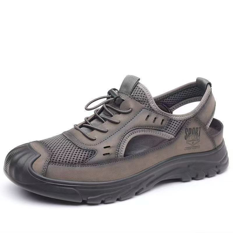 Men's mesh sandals, men's daily sports perforated shoes, versatile breathable hole shoes, open shoes, men's sandals.