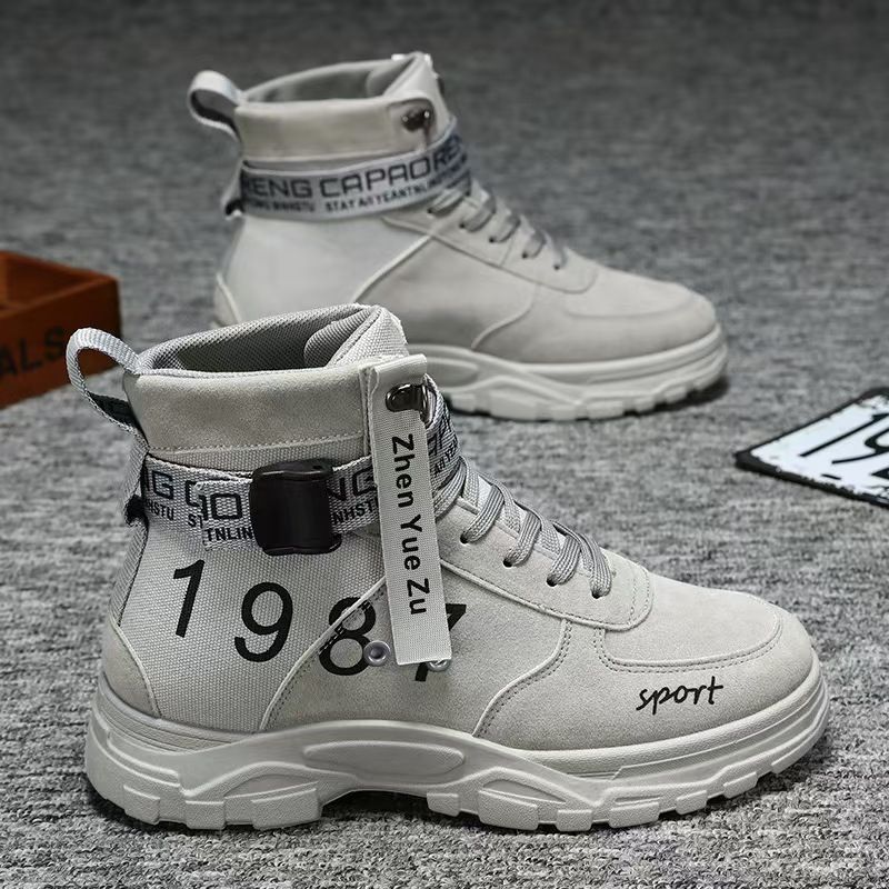 Martin boots, large size men's boots, versatile round-toe high-top trendy Martin boots, men's military boots, large size men's shoes.