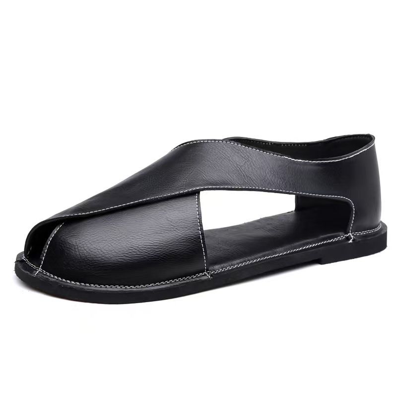 Men's sandals, driving high-end slip-on sandals, fashionable sandals, large-size Roman sandals, open shoes.