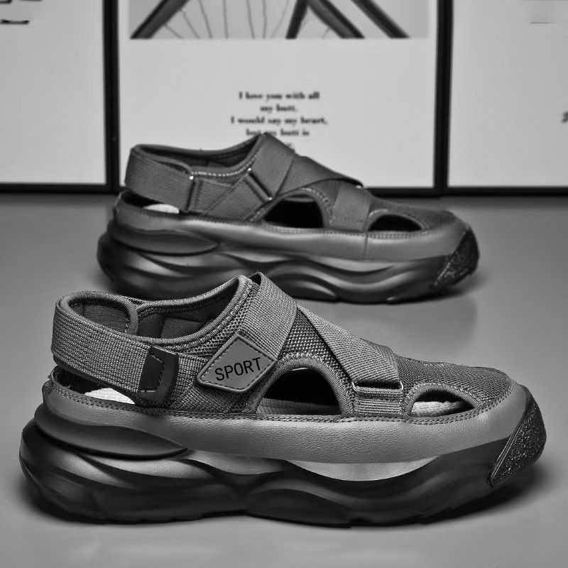 Men's Crocs for work, driving sandals, men's closed-toe sports beach shoes, casual shoes, open shoes.