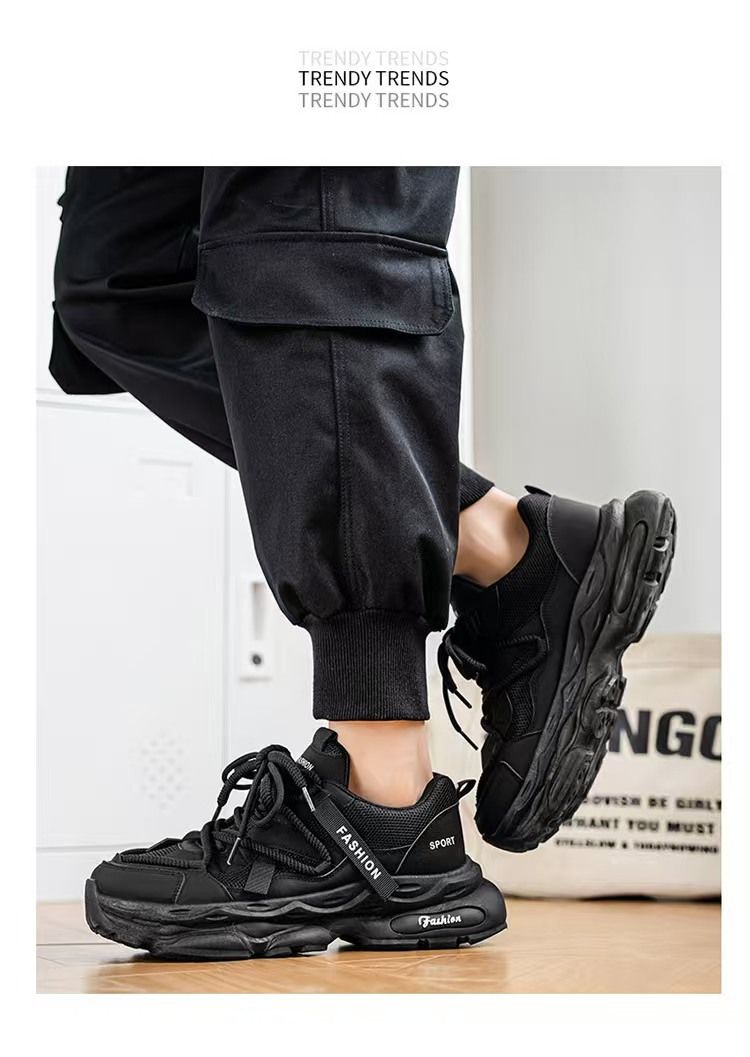 Men's shoes, thick-soled dad shoes, men's trendy and versatile casual running sneakers, fashionable height-increasing shock-absorbing sneakers.