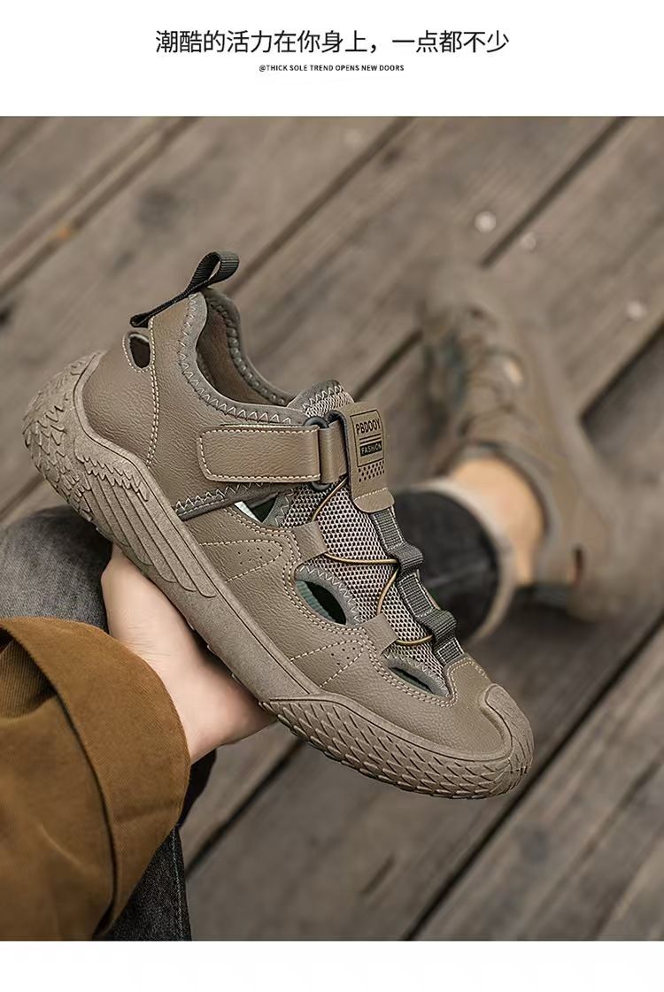 Men's shoes, breathable outdoor beach crocs, trendy and versatile sandals, lightweight sneakers, casual wading shoes.