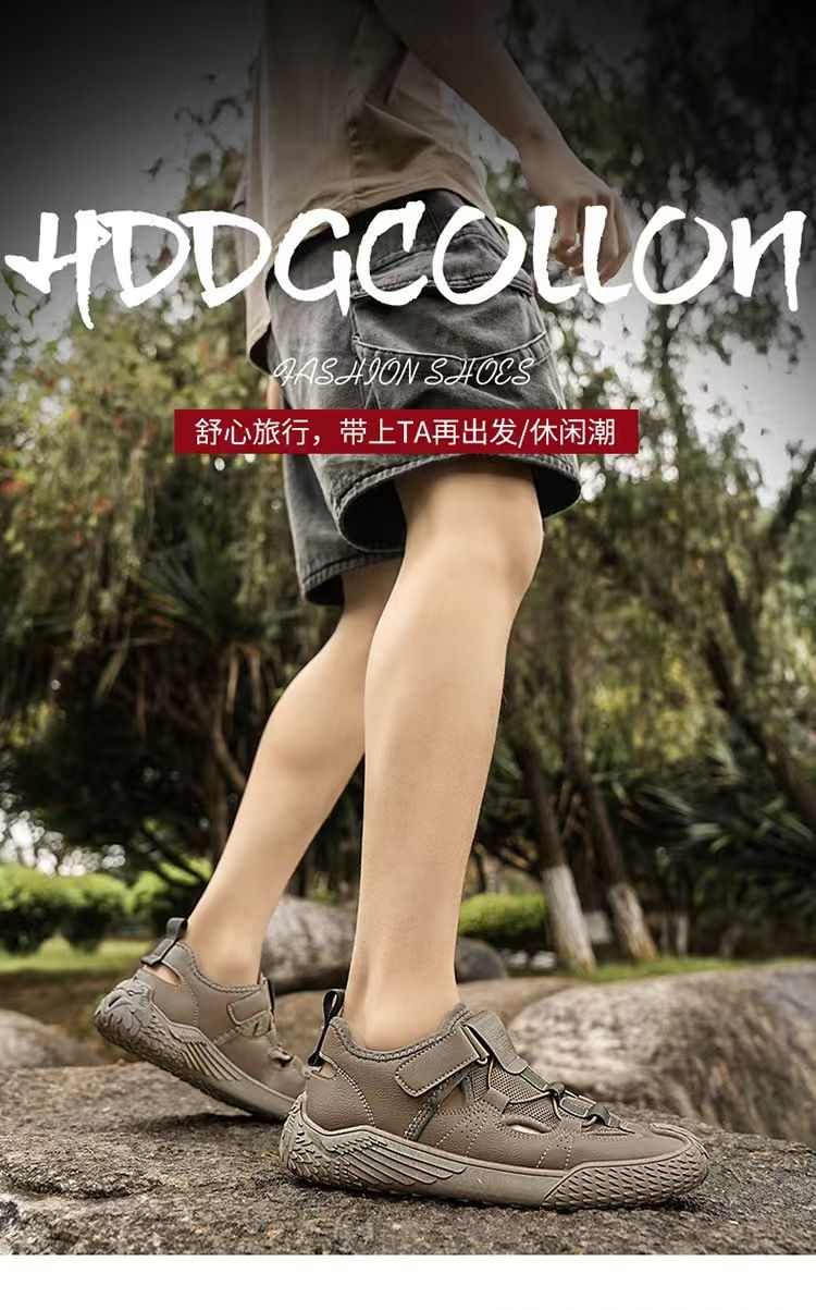 Men's shoes, breathable outdoor beach crocs, trendy and versatile sandals, lightweight sneakers, casual wading shoes.