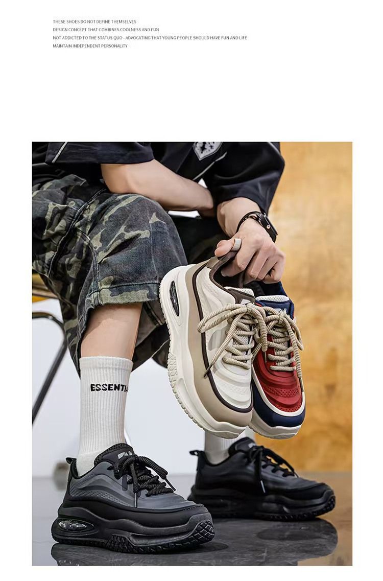 Men's shoes, breathable sneakers, men's versatile thick-soled height-increasing sneakers, casual dad shoes, fashionable men's sneakers.