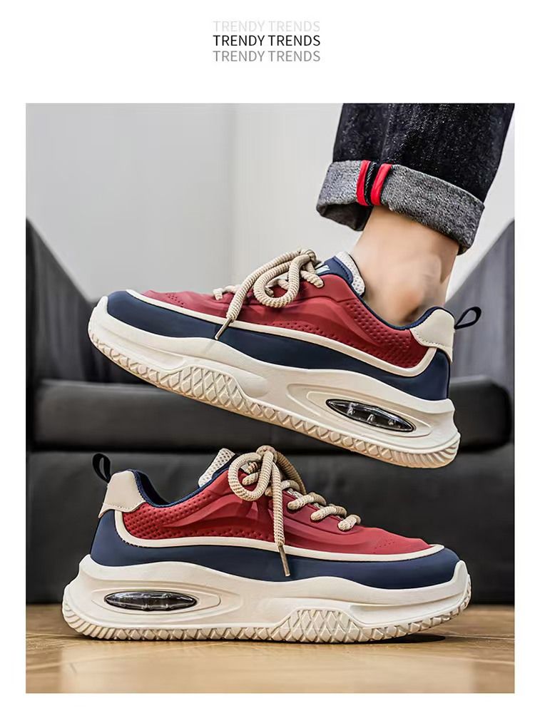 Men's shoes, breathable sneakers, men's versatile thick-soled height-increasing sneakers, casual dad shoes, fashionable men's sneakers.