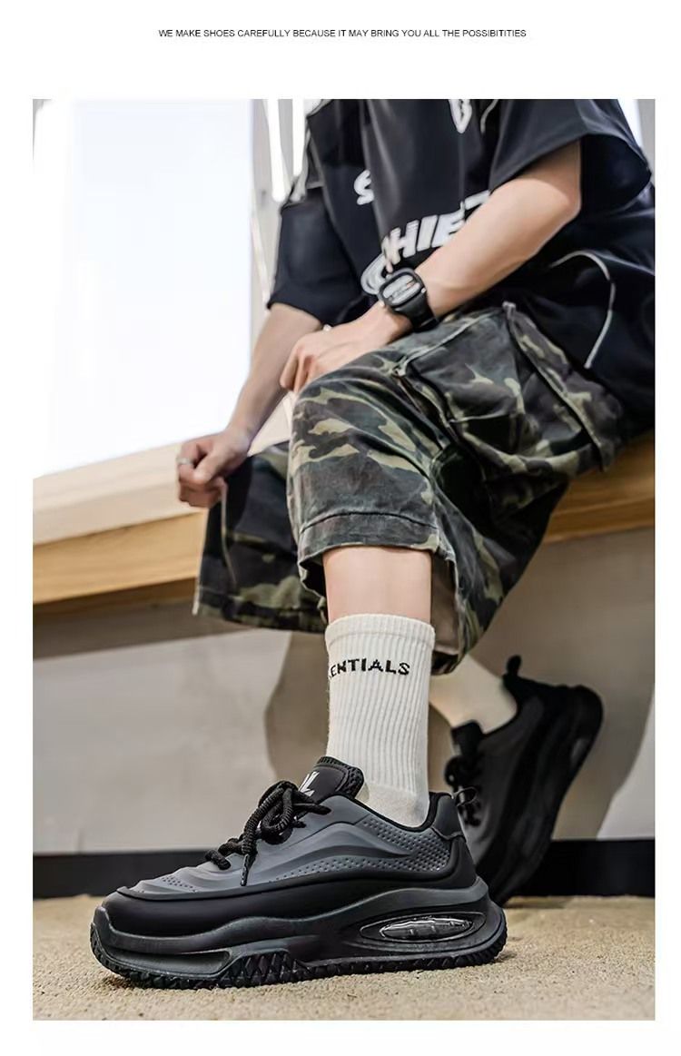 Men's shoes, breathable sneakers, men's versatile thick-soled height-increasing sneakers, casual dad shoes, fashionable men's sneakers.