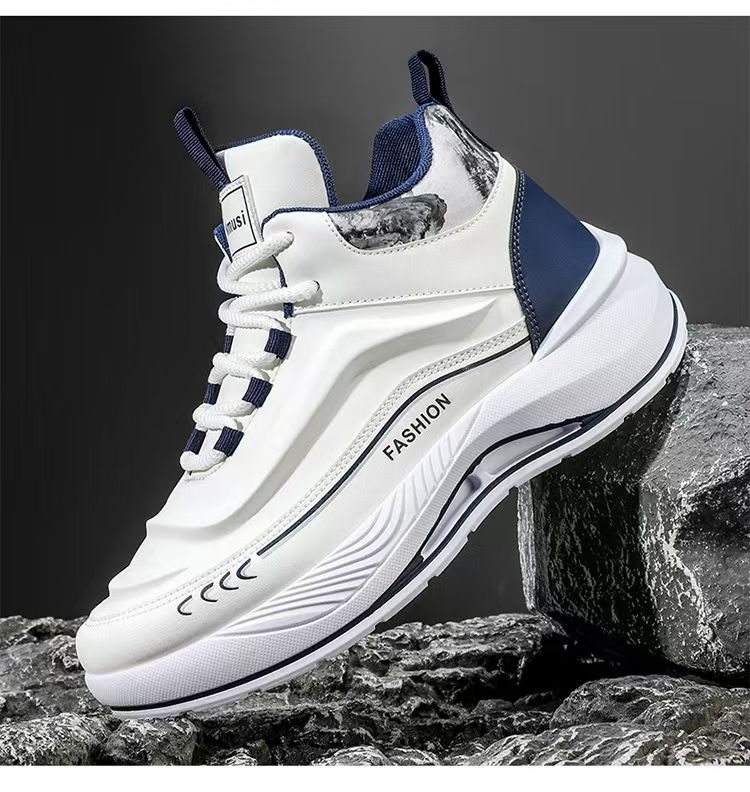 Men's shoes, high-top sneakers, men's fashionable and versatile thick-soled height-increasing sneakers, casual dad shoes, fashionable men's sneakers.