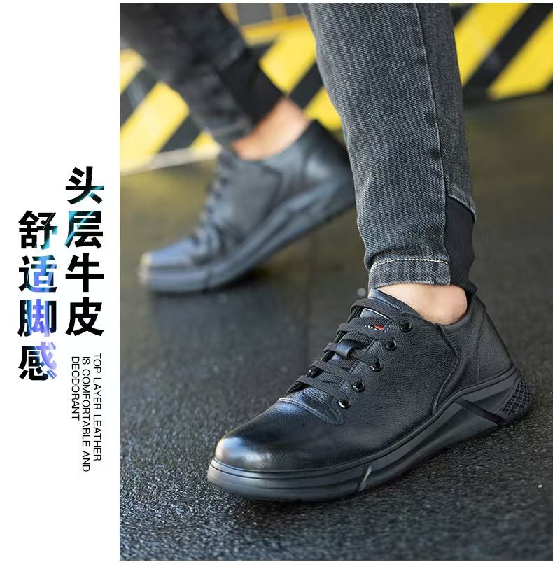 Men's safety shoes, anti-smashing, anti-puncture, breathable, safety work shoes, odor-resistant, wear-resistant leather surface, safety protective shoes.