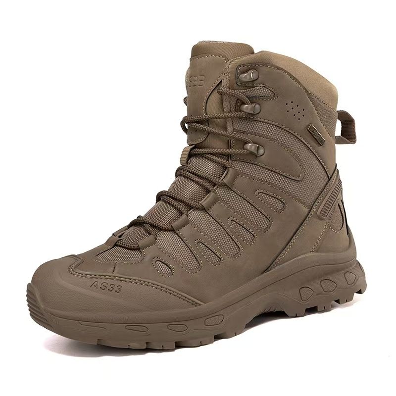 Large-size men's boots, ultra-light combat boots, thick-soled breathable shoes, men's safety shoes, comfortable and safe protective boots.