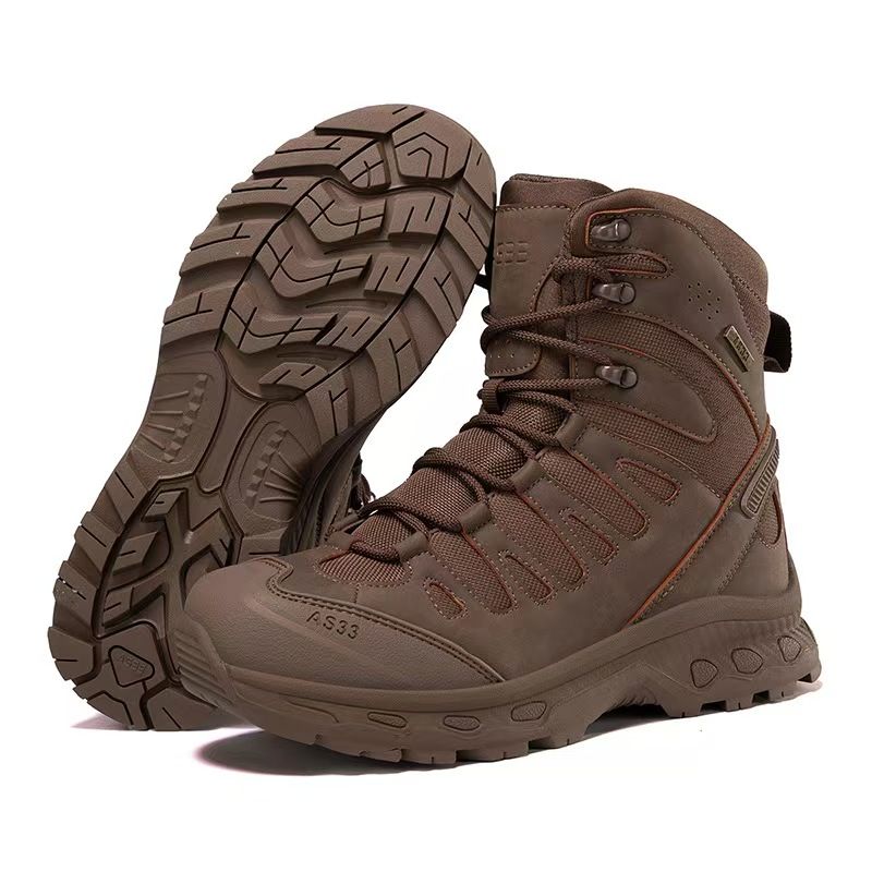 Large-size men's boots, ultra-light combat boots, thick-soled breathable shoes, men's safety shoes, comfortable and safe protective boots.