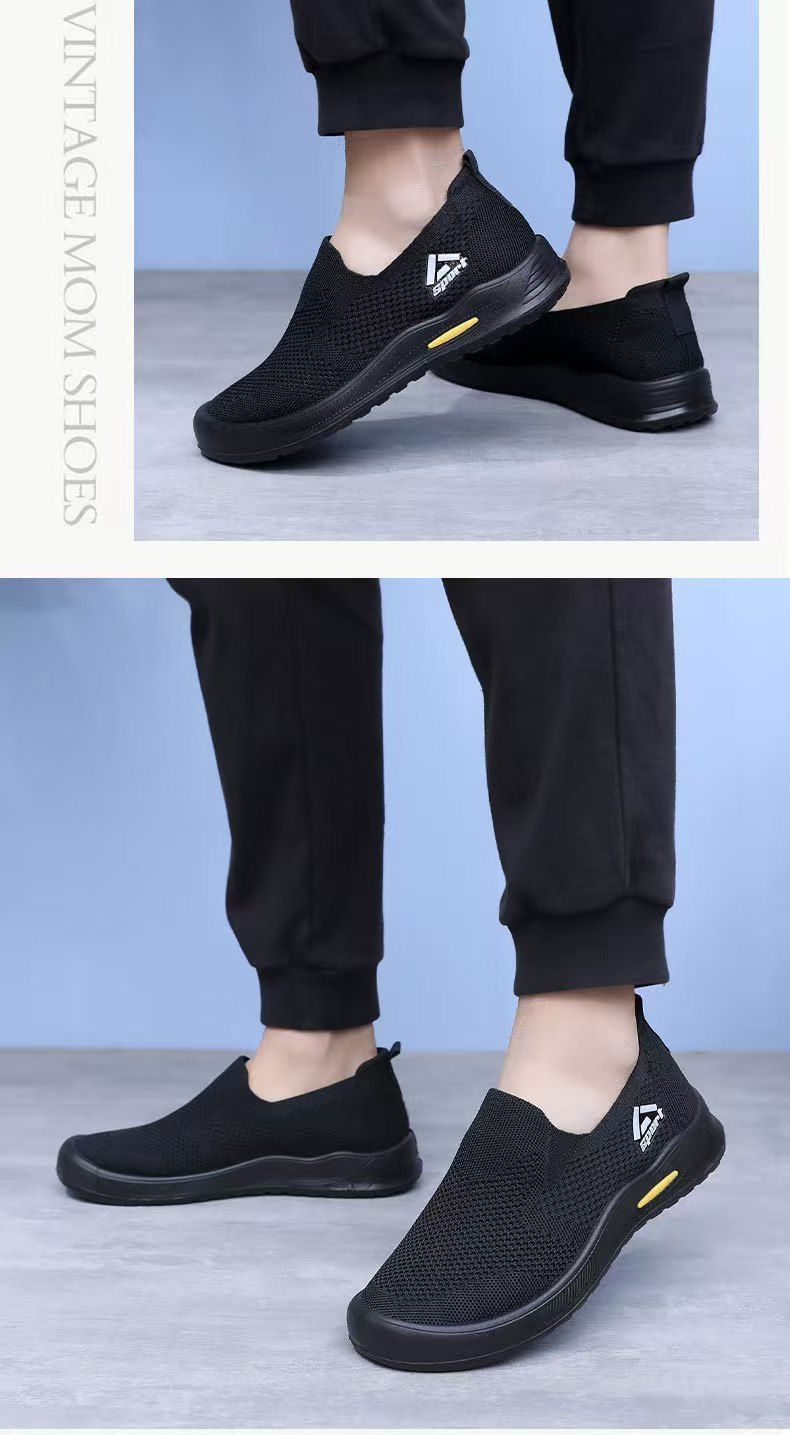 Men's shoes, casual shoes, soft-soled trendy slip-on running shoes for men, shallow-toe breathable lightweight slip-on shoes, single shoes, loafers