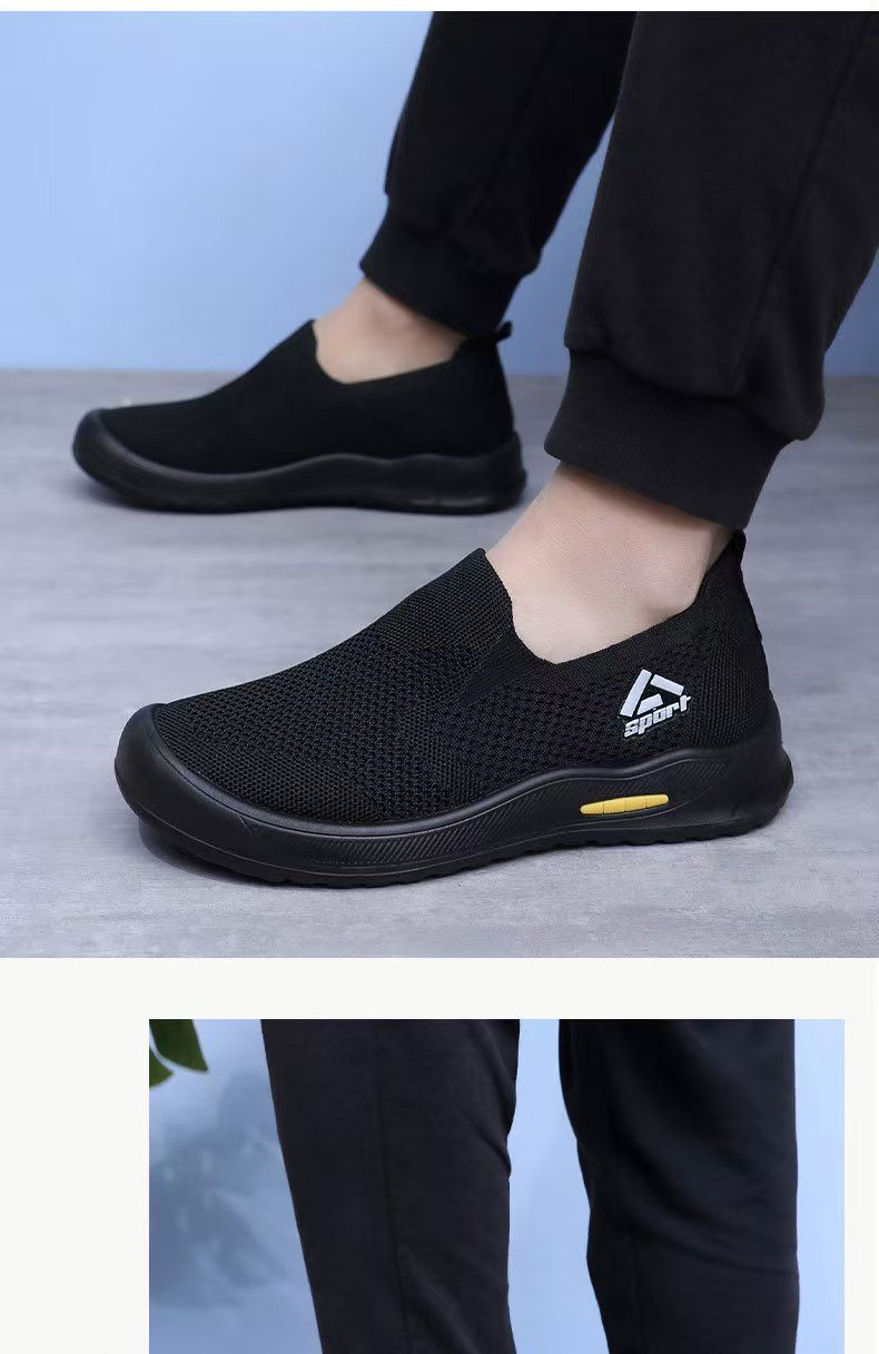 Men's shoes, casual shoes, soft-soled trendy slip-on running shoes for men, shallow-toe breathable lightweight slip-on shoes, single shoes, loafers