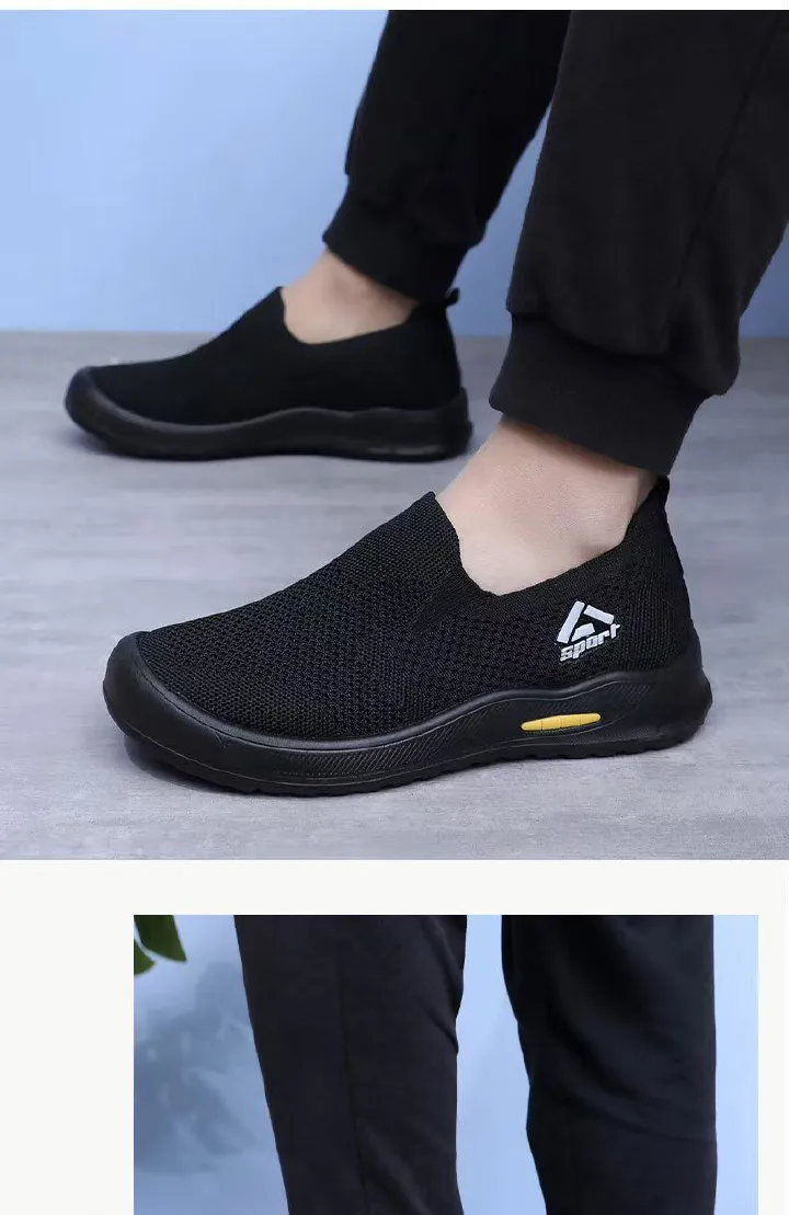 Men's shoes, casual shoes, soft-soled trendy slip-on running shoes for men, shallow-toe breathable lightweight slip-on shoes, single shoes, loafers