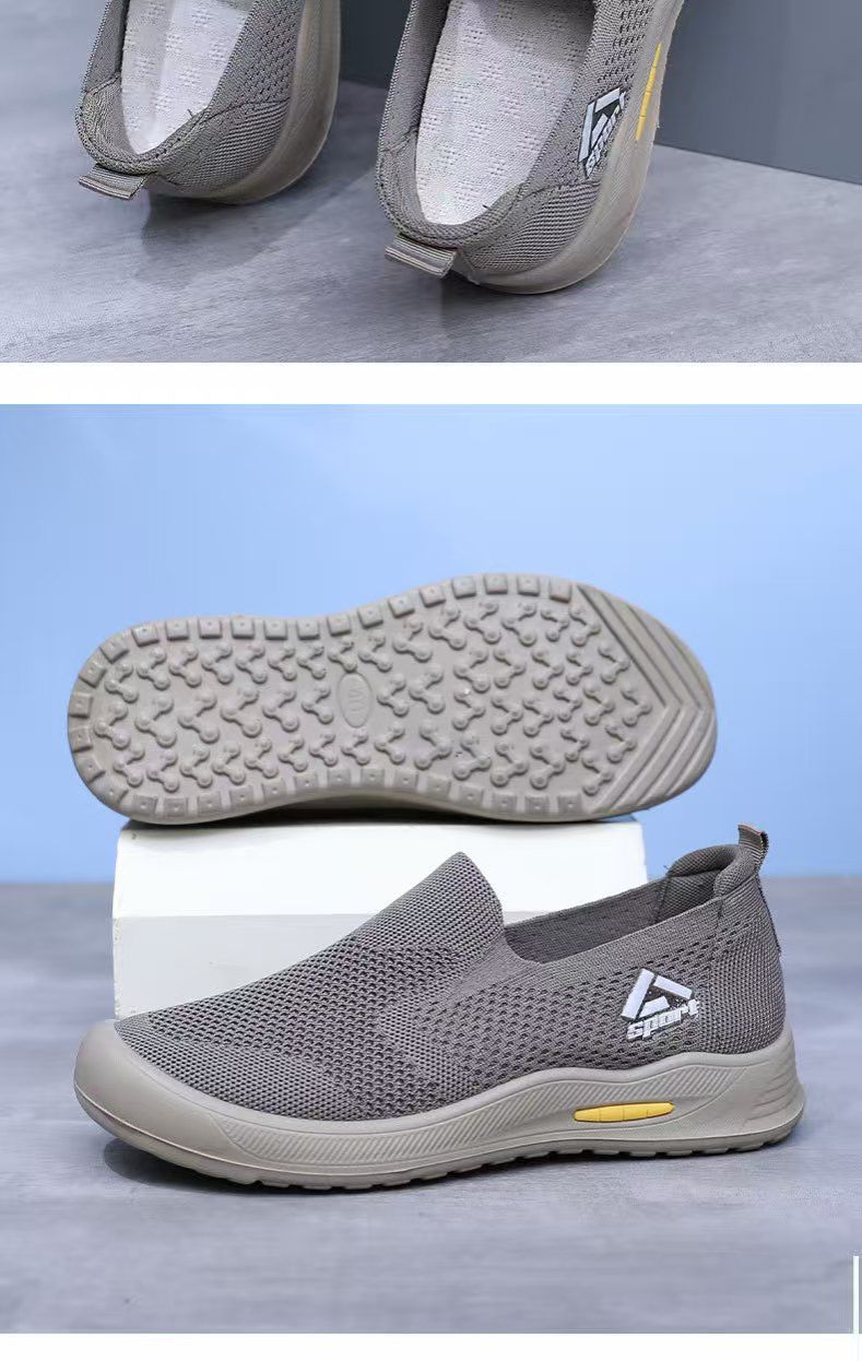 Men's shoes, casual shoes, soft-soled trendy slip-on running shoes for men, shallow-toe breathable lightweight slip-on shoes, single shoes, loafers