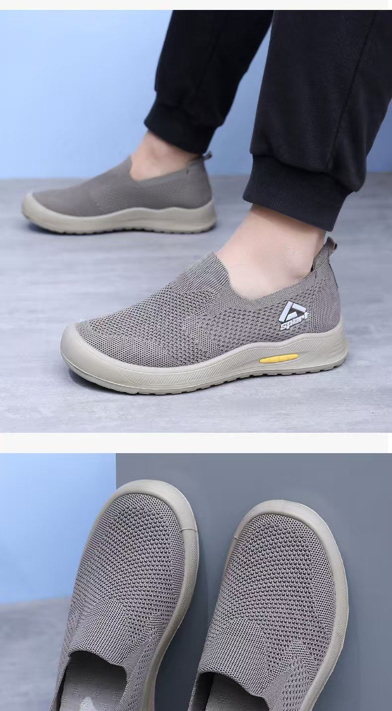 Men's shoes, casual shoes, soft-soled trendy slip-on running shoes for men, shallow-toe breathable lightweight slip-on shoes, single shoes, loafers