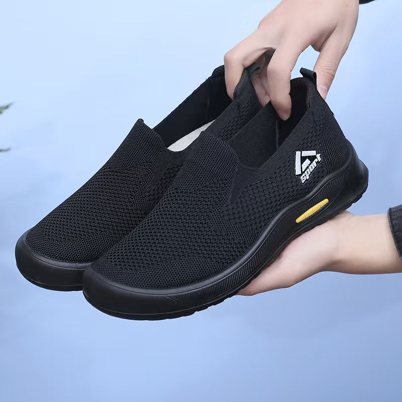 Men's shoes, casual shoes, soft-soled trendy slip-on running shoes for men, shallow-toe breathable lightweight slip-on shoes, single shoes, loafers