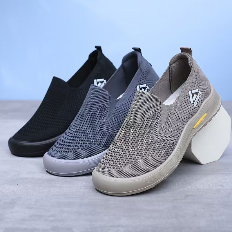 Men's shoes, casual shoes, soft-soled trendy slip-on running shoes for men, shallow-toe breathable lightweight slip-on shoes, single shoes, loafers