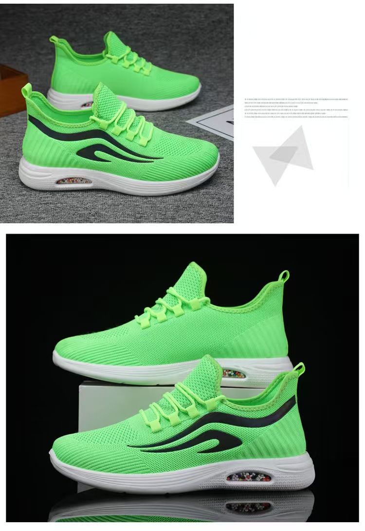 Men's sports shoes, fly-knit sneakers, comfortable and breathable soft-soled casual shoes, youth outdoor breathable running shoes.