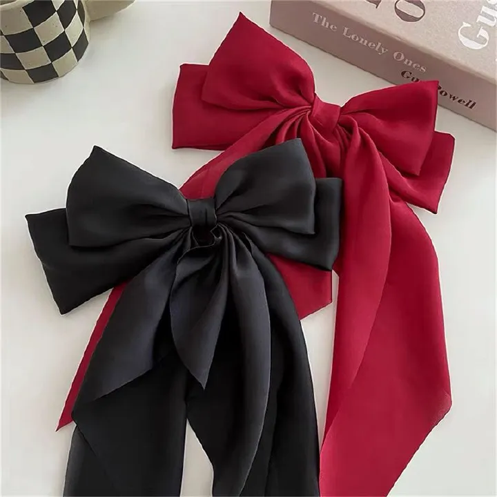 Women Fashion Elegant Bow Tiara Hairpin Streamer Female Hairband 35cm Princess Bridal Hair Accessories Gift Mitindo ya Wanawake Upinde wa Kifahari wa Tiara Hairpin Mtiriririshaji Nywele za Kike Zawadi