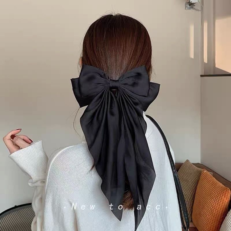 Women Fashion Elegant Bow Tiara Hairpin Streamer Female Hairband 35cm Princess Bridal Hair Accessories Gift Mitindo ya Wanawake Upinde wa Kifahari wa Tiara Hairpin Mtiriririshaji Nywele za Kike Zawadi