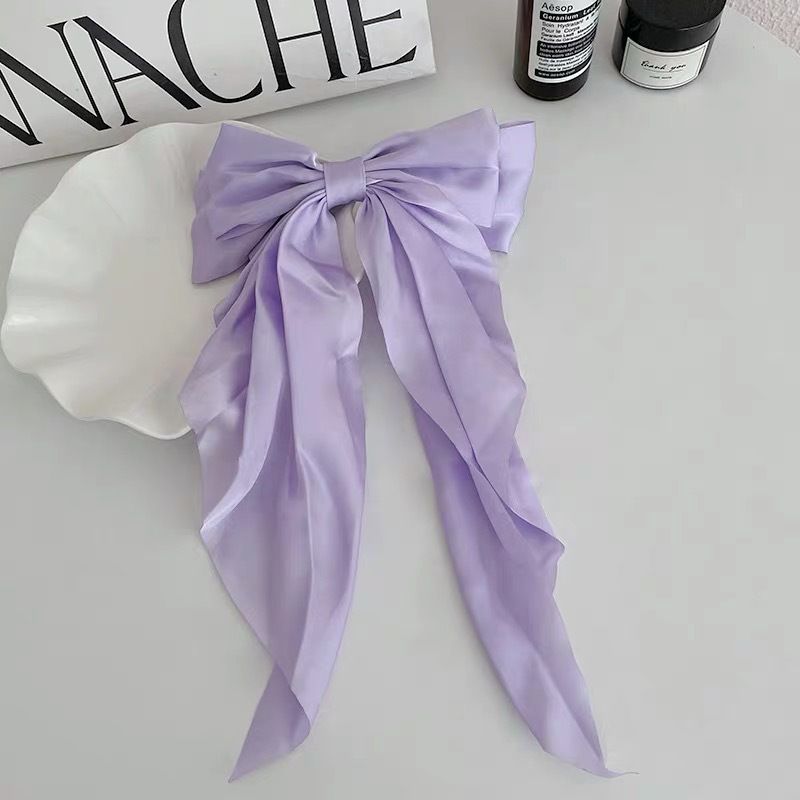 Women Fashion Elegant Bow Tiara Hairpin Streamer Female Hairband 35cm Princess Bridal Hair Accessories Gift Mitindo ya Wanawake Upinde wa Kifahari wa Tiara Hairpin Mtiriririshaji Nywele za Kike Zawadi
