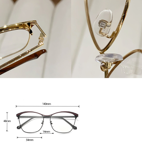 metal personalized color-changing flat mirror, fashionable cat-eye glasses frame, European and American color-changing anti-blue light glasses Kioo cha gorofa kinachobadilisha rangi glasi za mwan