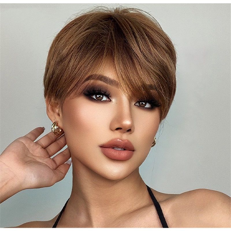 2025 New 9-Inch Wig Natural Layered Bob + Air Bangs! One Second Reduces Age By 10 Years, Short Straight And Fluffy Hair  
Health & Beauty > Hair > Wigs