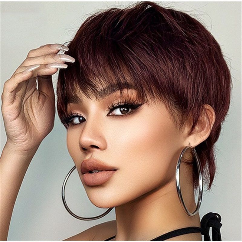 2025 New 9-Inch Wig Natural Layered Bob + Air Bangs! One Second Reduces Age By 10 Years, Short Straight And Fluffy Hair  
Health & Beauty > Hair > Wigs
