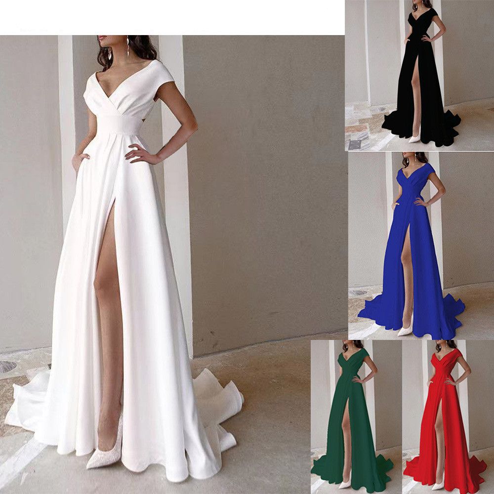 Clothes > Women's Clothing > Dresses Brown ruffle red black white mid-waist solid color commuter long dress dress evening dress