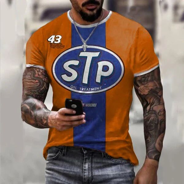 Clothes > Men's Clothing > Tops > T-Shirts  New European and American motorcycle short-sleeved casual 3D printed loose pull-out men's T-shirt