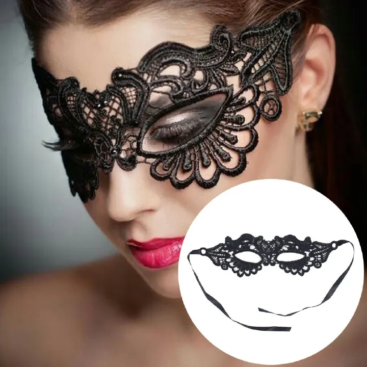 Fashion Accessories > Accessories > Women Accessories > Scarf Mask Halloween masquerade lace mask half face empty mask sexy adult mask woman