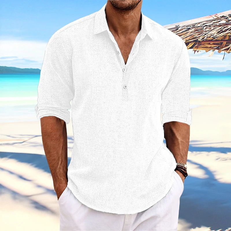 Clothes > Men's Clothing > Tops > T-Shirts  European and American men's half-sleeved shirt summer solid color lapel European code business casual lapel cardigan men