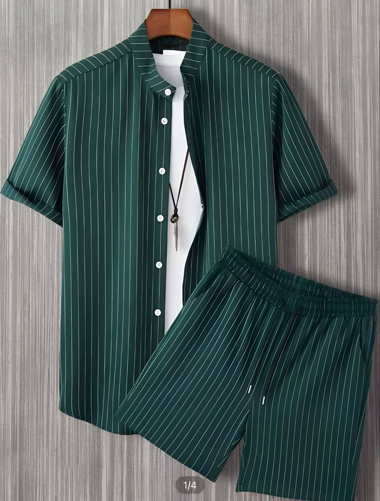 Clothes > Men's Clothing > Clothing Sets > Two-Piece Outfits  Summer short-sleeved trendy man 3D printed Hawaiian shirt short-sleeved shorts men's suit