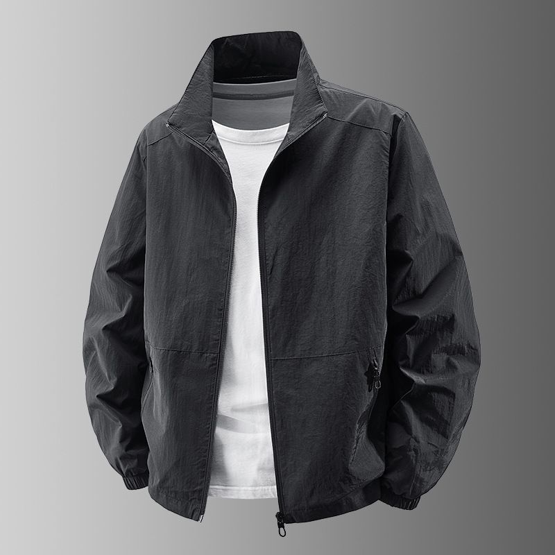 Clothes > Men's Clothing > Tops > Jackets & Coats Versatile jackets for men in spring and autumn new stand-up collar jackets for young and middle-aged men jackets loose tops