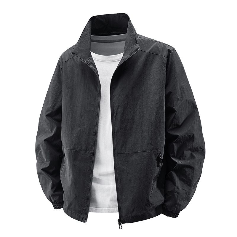 Clothes > Men's Clothing > Tops > Jackets & Coats Versatile jackets for men in spring and autumn new stand-up collar jackets for young and middle-aged men jackets loose tops