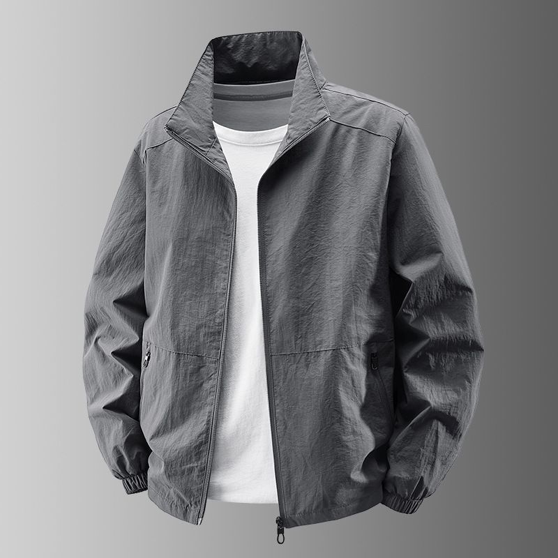 Clothes > Men's Clothing > Tops > Jackets & Coats Versatile jackets for men in spring and autumn new stand-up collar jackets for young and middle-aged men jackets loose tops