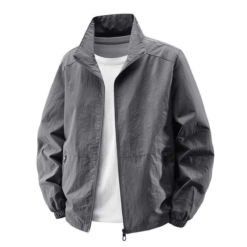 Clothes > Men's Clothing > Tops > Jackets & Coats Versatile jackets for men in spring and autumn new stand-up collar jackets for young and middle-aged men jackets loose tops