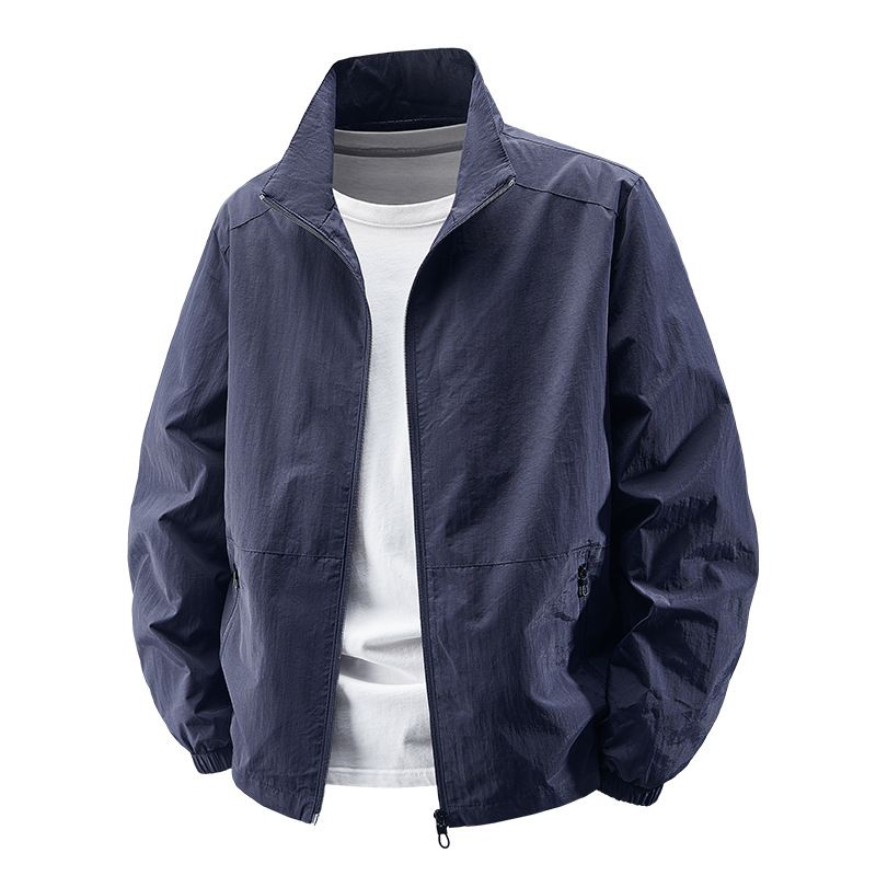 Clothes > Men's Clothing > Tops > Jackets & Coats Versatile jackets for men in spring and autumn new stand-up collar jackets for young and middle-aged men jackets loose tops