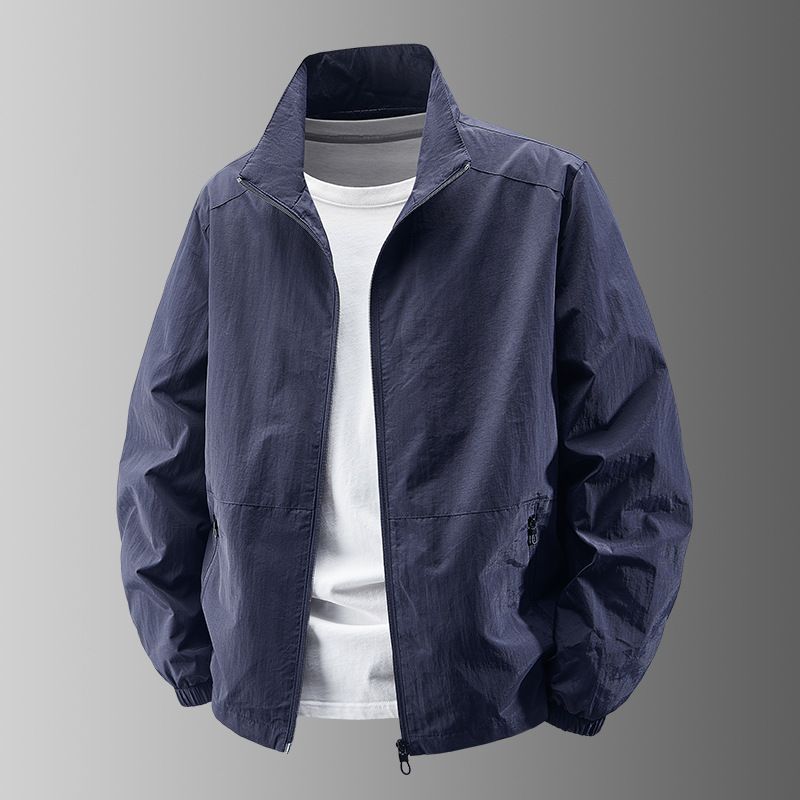 Clothes > Men's Clothing > Tops > Jackets & Coats Versatile jackets for men in spring and autumn new stand-up collar jackets for young and middle-aged men jackets loose tops