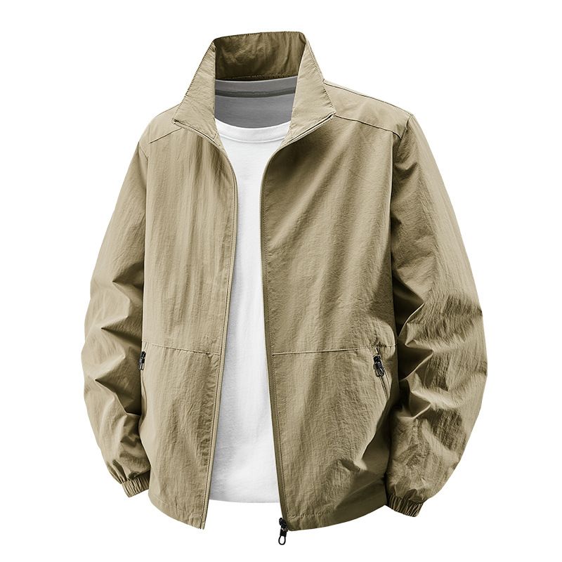 Clothes > Men's Clothing > Tops > Jackets & Coats Versatile jackets for men in spring and autumn new stand-up collar jackets for young and middle-aged men jackets loose tops