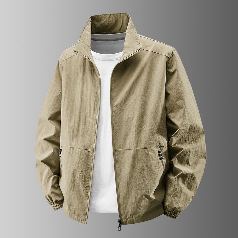 Clothes > Men's Clothing > Tops > Jackets & Coats Versatile jackets for men in spring and autumn new stand-up collar jackets for young and middle-aged men jackets loose tops