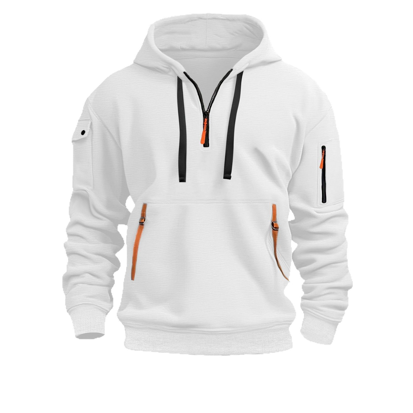 Clothes > Men's Clothing > Tops > Jackets & Coats  Men's fashionable sweatshirt hooded zipper multi-pocket pullover sports casual jacket