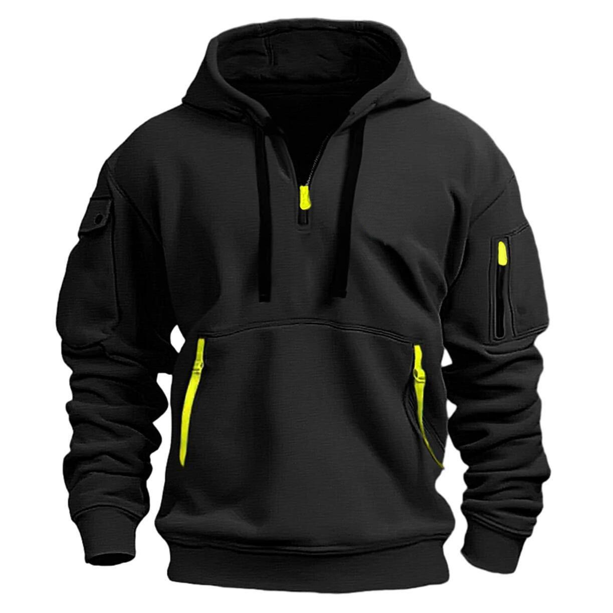 Clothes > Men's Clothing > Tops > Jackets & Coats  Men's fashionable sweatshirt hooded zipper multi-pocket pullover sports casual jacket