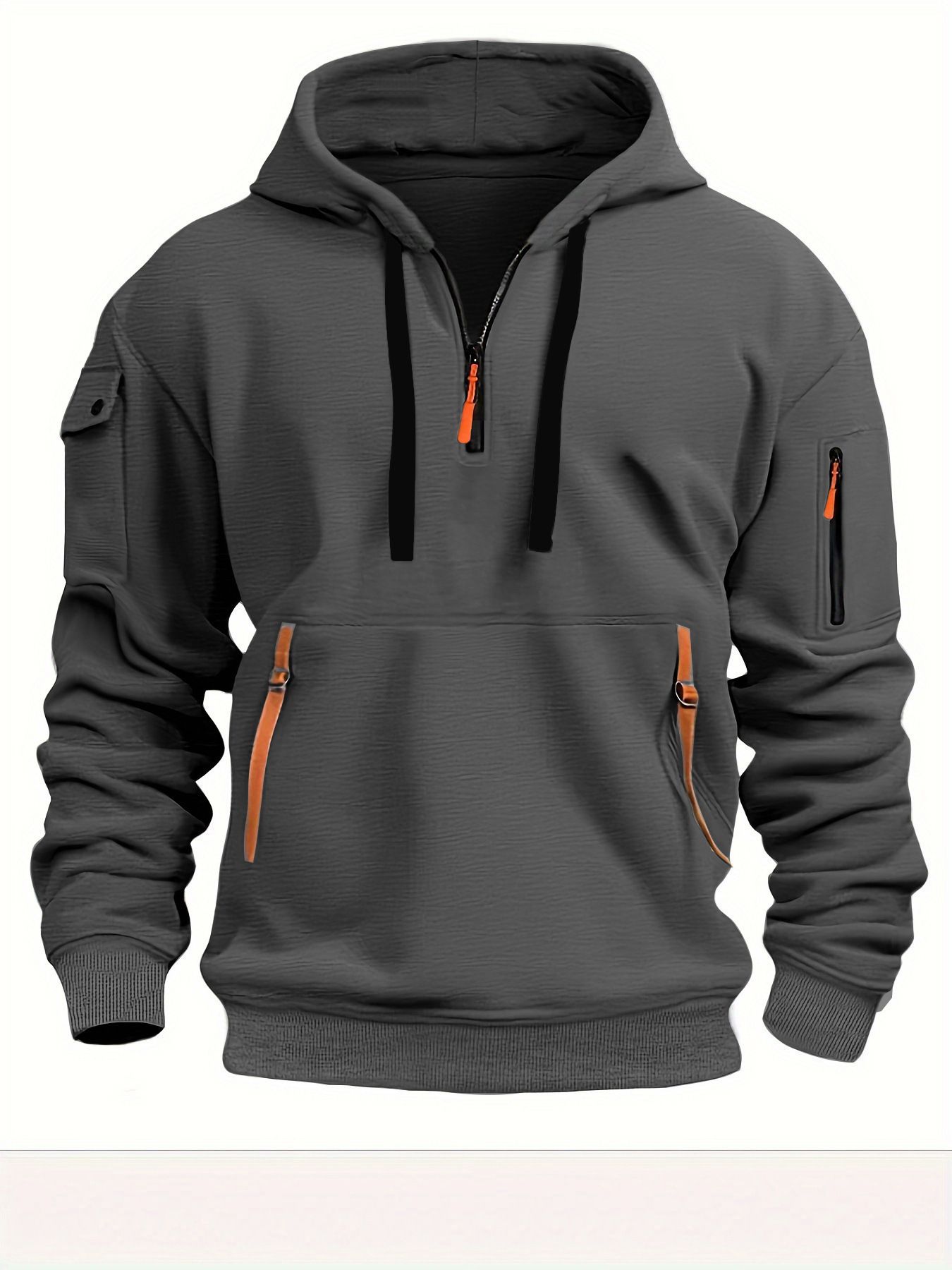 Clothes > Men's Clothing > Tops > Jackets & Coats  Men's fashionable sweatshirt hooded zipper multi-pocket pullover sports casual jacket