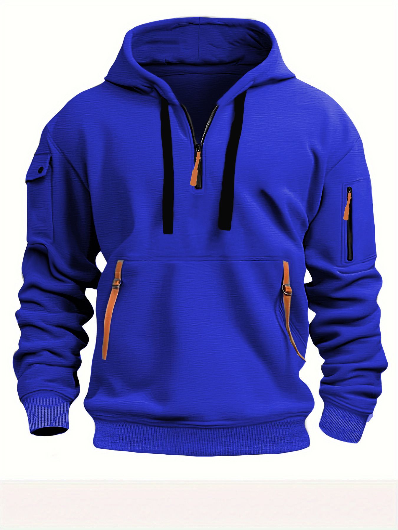 Clothes > Men's Clothing > Tops > Jackets & Coats  Men's fashionable sweatshirt hooded zipper multi-pocket pullover sports casual jacket