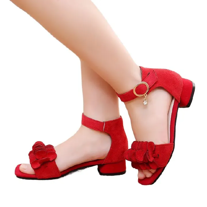 Girls sandals summer new fashion high heels Korean style children's Roman shoes for big children and little girls princess shoes viatu vya wasichana viatu vya kifalme